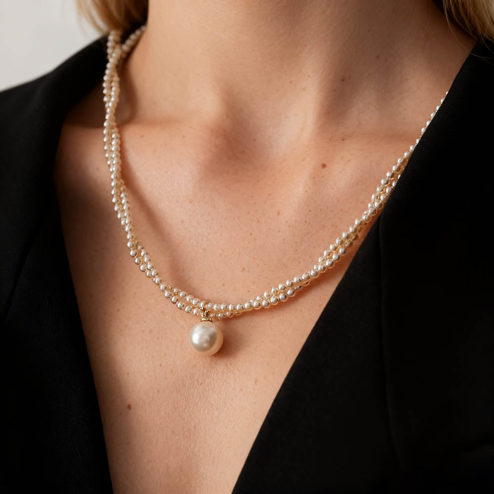 Double Layer Pearl Necklace Elegant Pendant, Exquisite & Stylish Jewelry for Women
