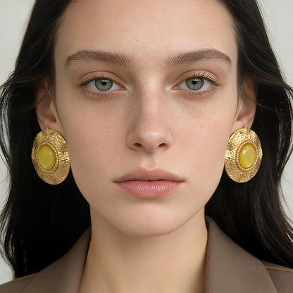 Elegant Vintage Dome Stud Earrings