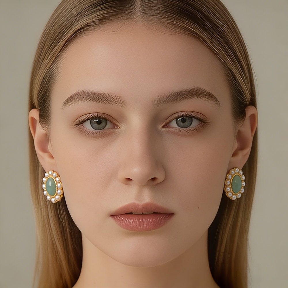 Exquisite Vintage Blue Danube Oval Earrings