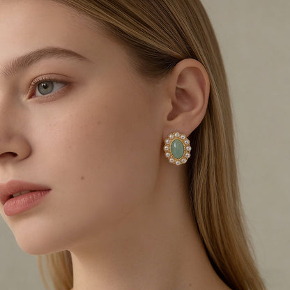 Exquisite Vintage Blue Danube Oval Earrings