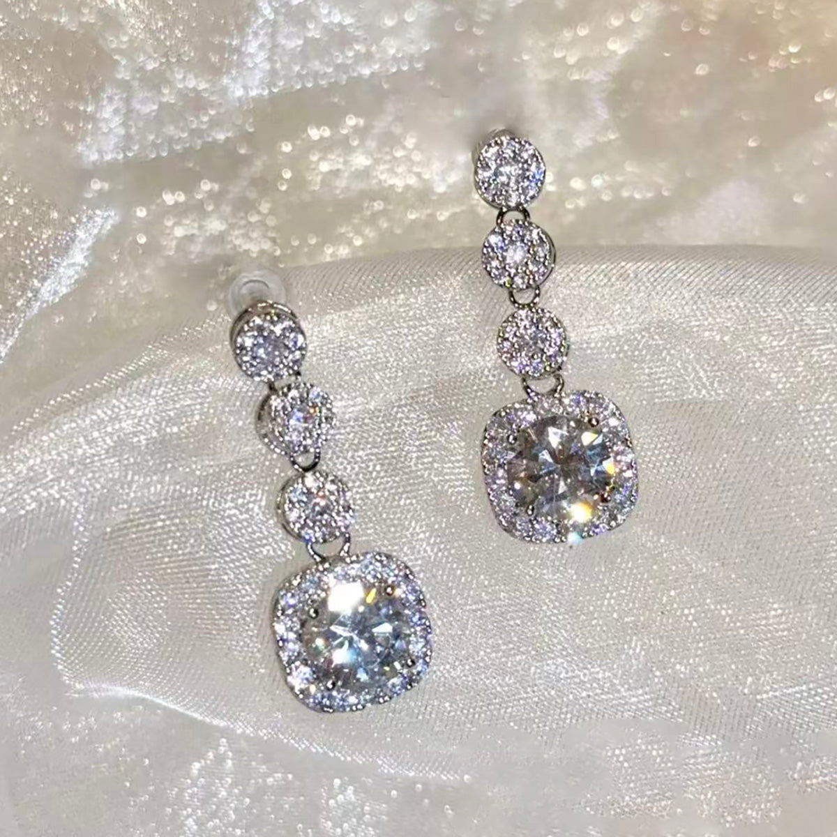 Geometric Square Drop Earrings