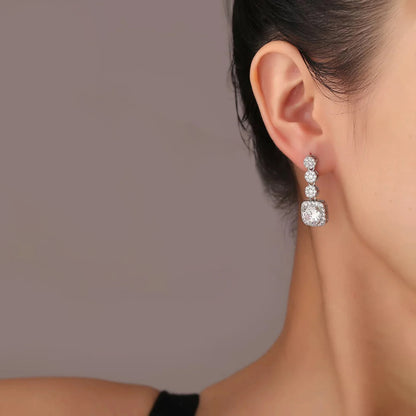 Geometric Square Drop Earrings