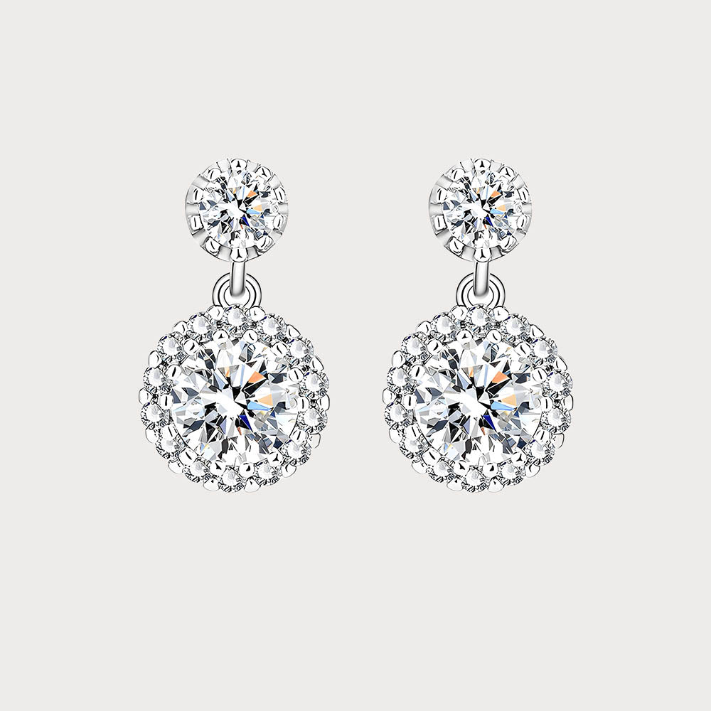 Bridal Simulated Diamond Dangle Earrings