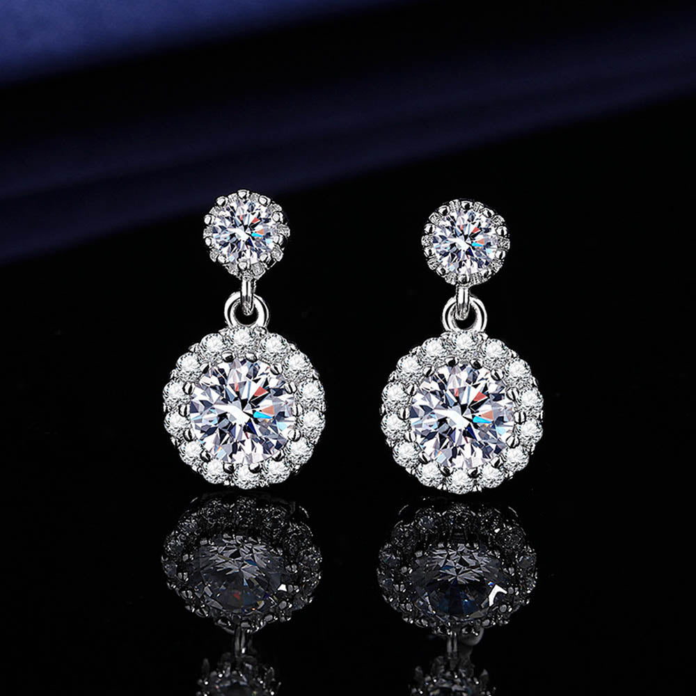 Bridal Simulated Diamond Dangle Earrings