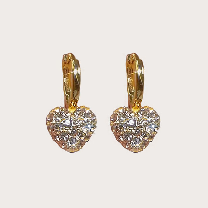 Gold Heart Drop Earrings Valentines Day Gifts