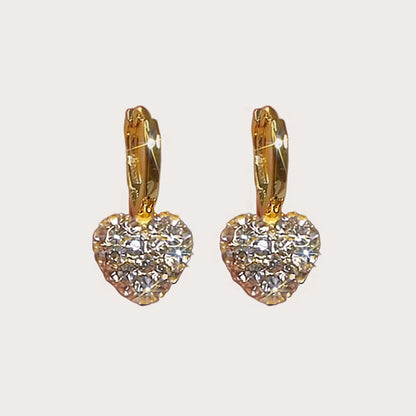 Gold Heart Drop Earrings Valentines Day Gifts