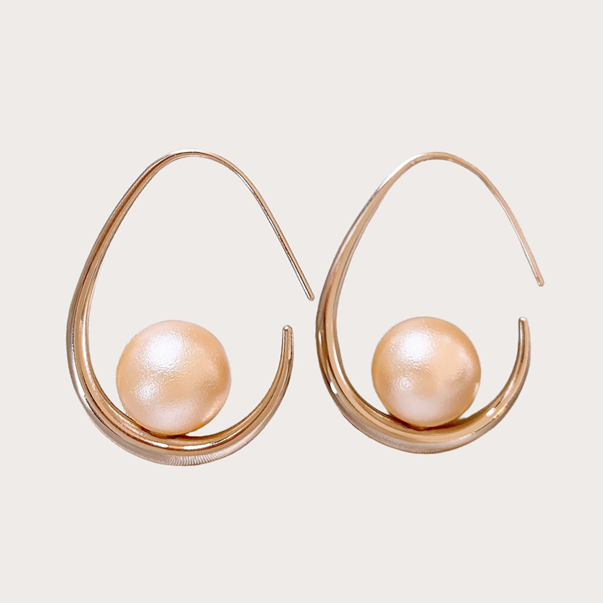 Gold Teardrop Pearl Earrings