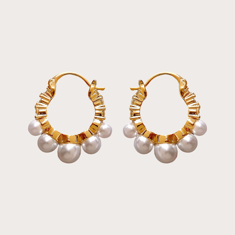 Golden Zircon Pearl Ear Cuff