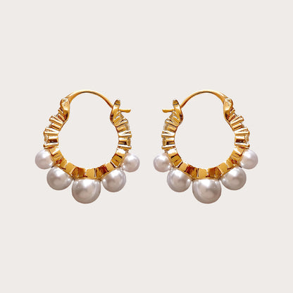 Golden Zircon Pearl Ear Cuff