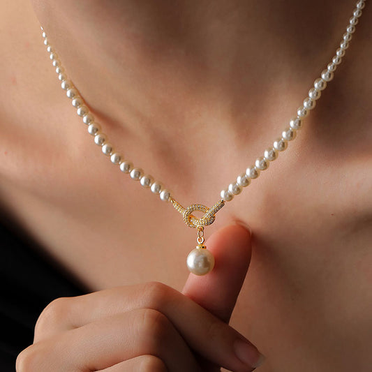 Graceful Pendant Aurora Pearl Necklace Women's Jewelry