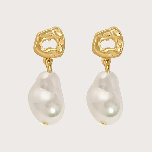 Baroque-Inspired Faux Pearl Earrings
