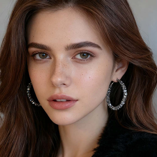 Large Hoop Earrings for Women – Dangle Earring Sparkly Earrings