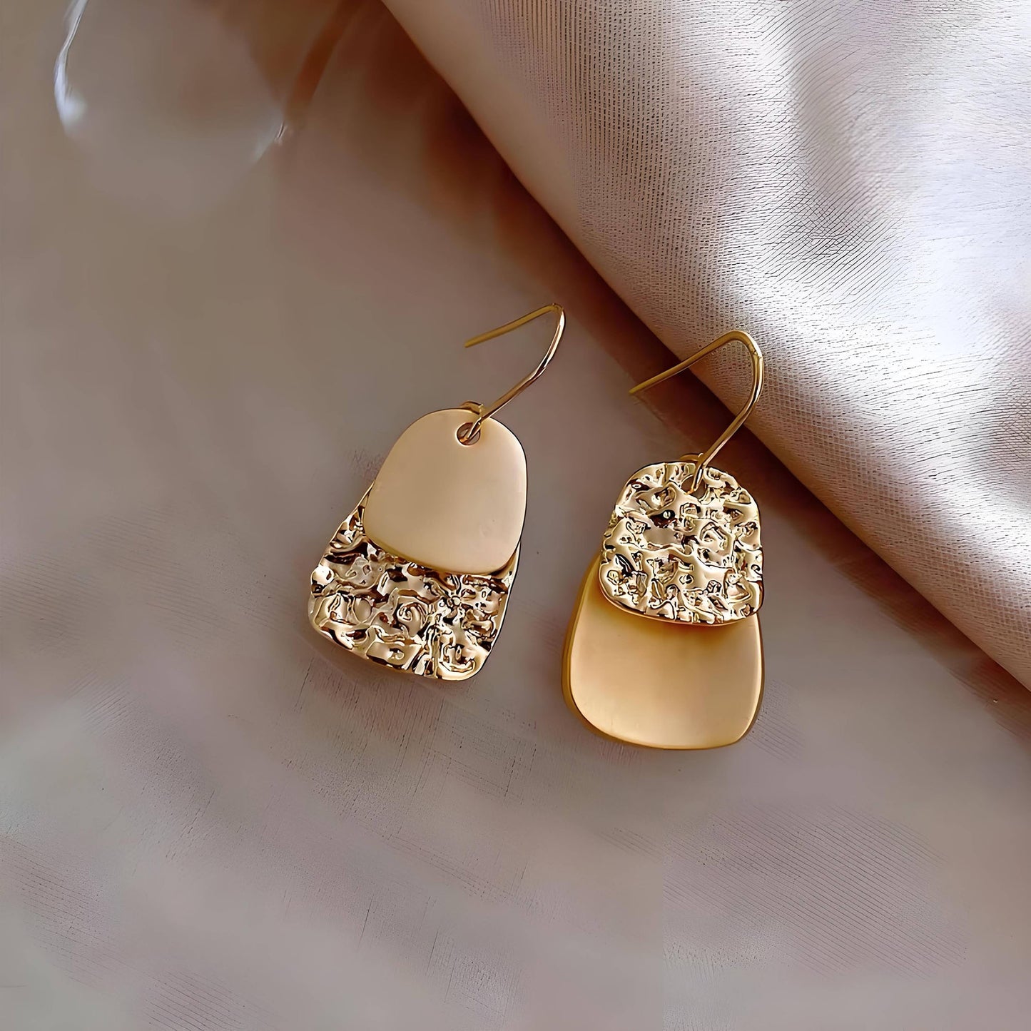 Layered Metal Stud Elegant Earrings