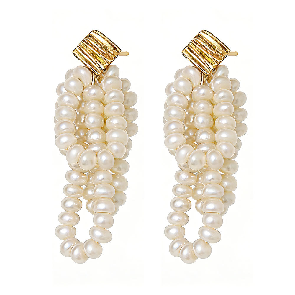 Natural Multi-Layer Freshwater Pearl Earrings