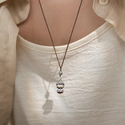 Laughing Buddha – Sterling Silver Necklace