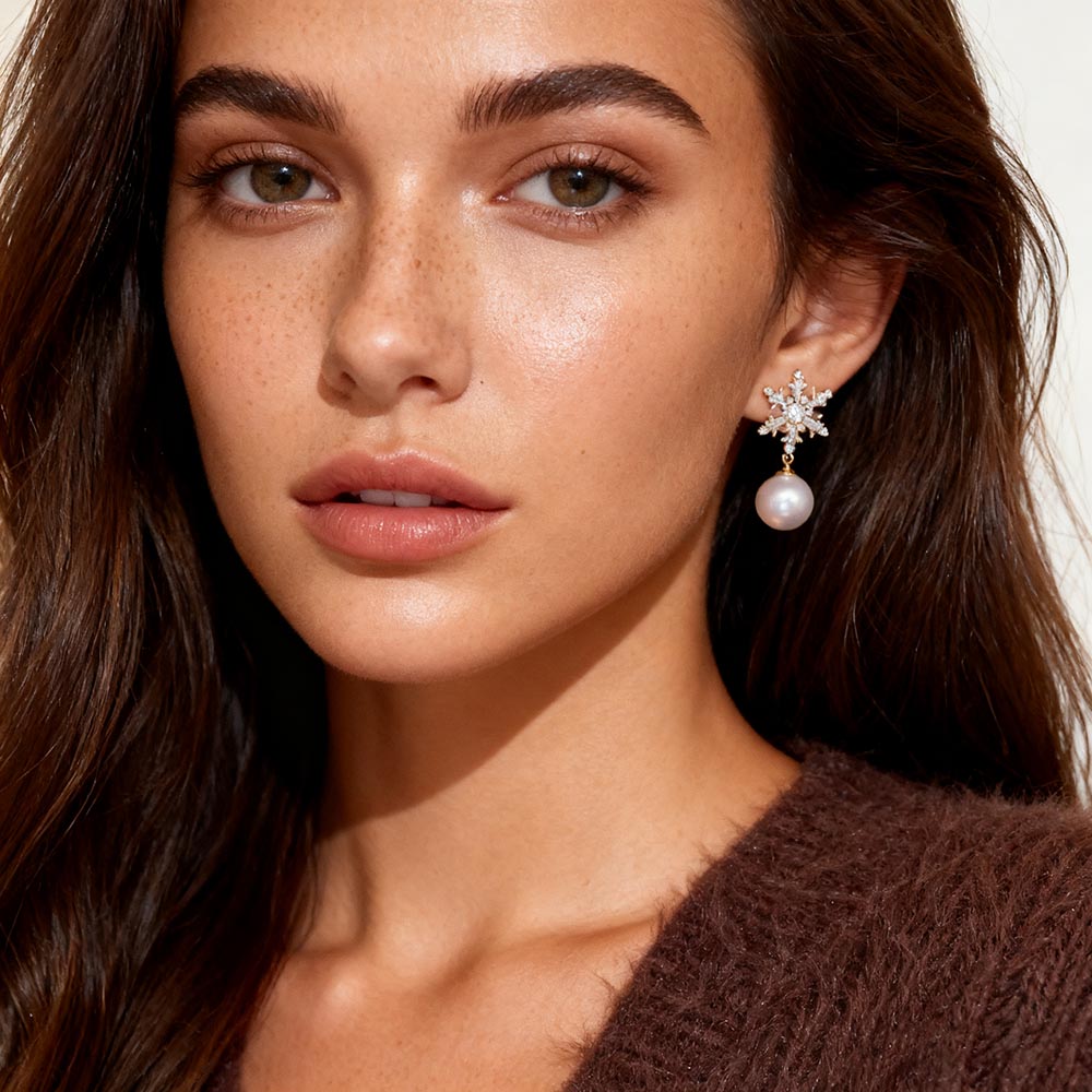 Christmas Snowflake Dangle Earrings