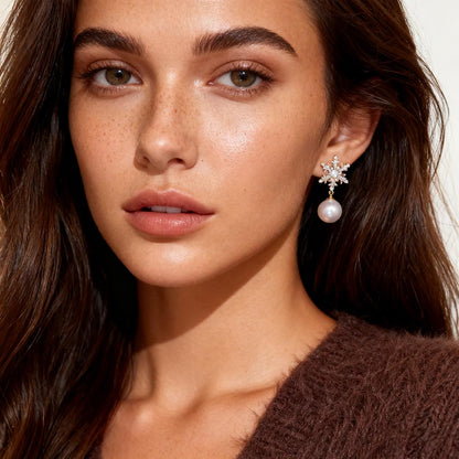 Christmas Snowflake Dangle Earrings