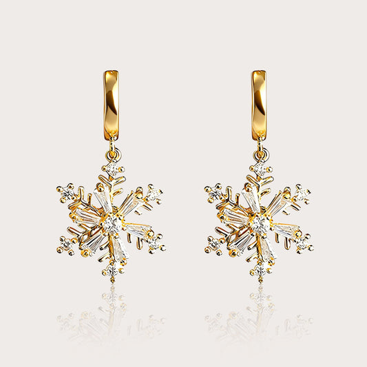 Rotating Snowflake Christmas Earrings
