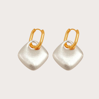 Geometric Diamond-Shaped Drop Earrings