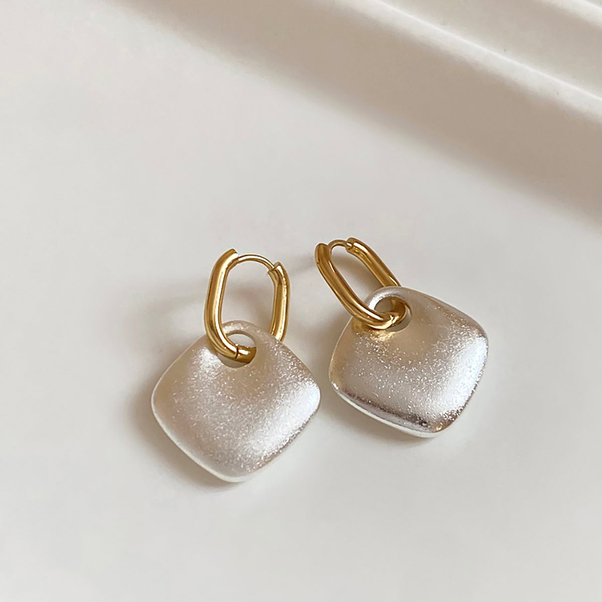 Geometric Diamond-Shaped Drop Earrings
