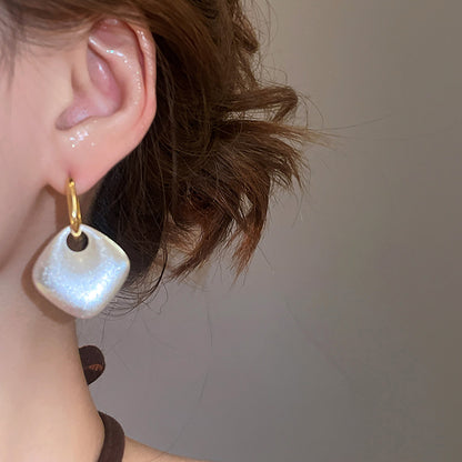 Geometric Diamond-Shaped Drop Earrings