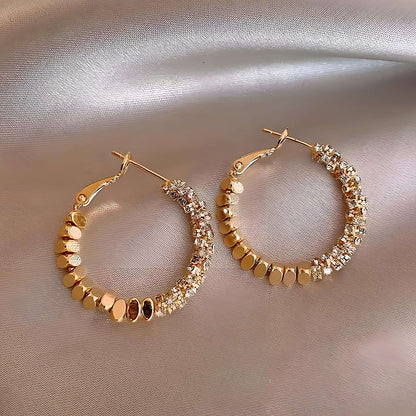 Unique Textured Silver Hoop Earrings