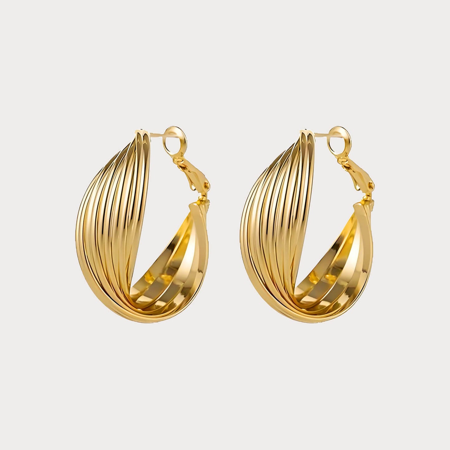 Vintage Gold Spiral Earrings – Modern Geometric Statement