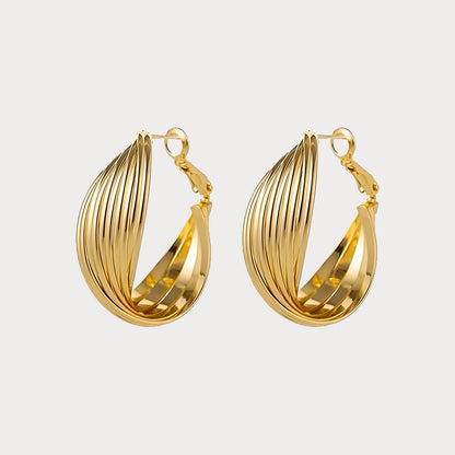 Vintage Gold Spiral Earrings – Modern Geometric Statement