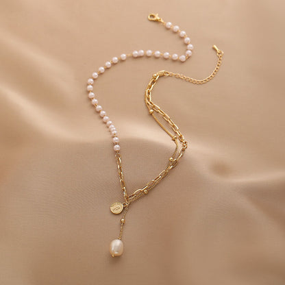 Vintage Tassel Pearl Necklace Artificial Pearl Elegant Jewelry for Women