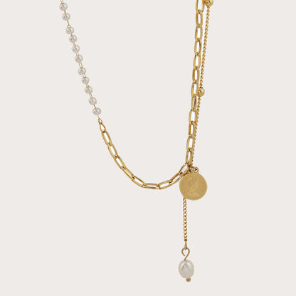 Vintage Tassel Pearl Necklace Artificial Pearl Elegant Jewelry for Women