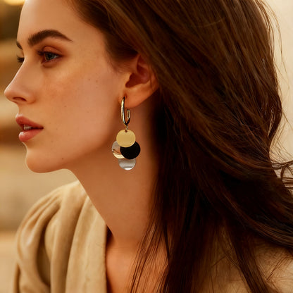 Vintage Metallic Tassel Drop Earrings