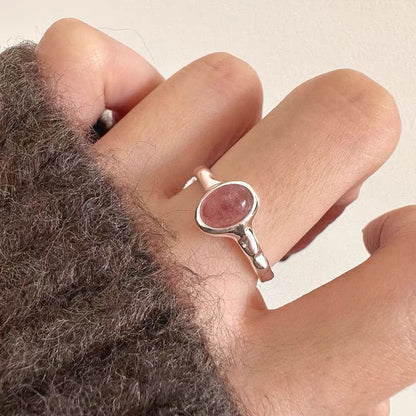Strawberry Quartz Ring in Sterling Silver
