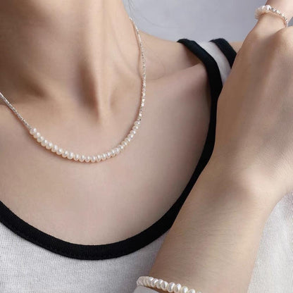 Silver Shard & Pearl Set