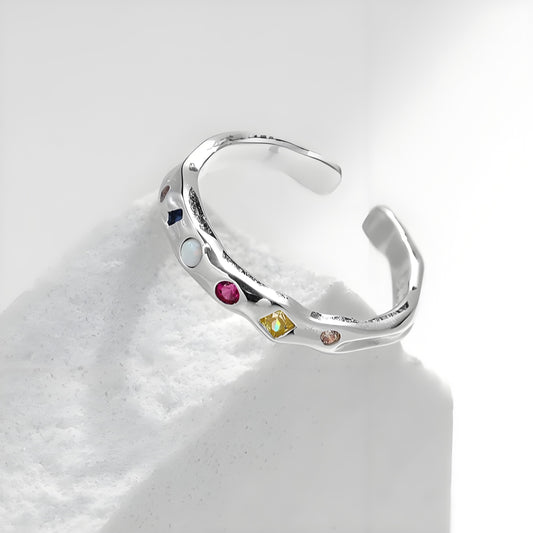 Colorful Gemstone Sterling Silver Ring